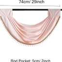 Waterfall Valance Curtains Pink Swag for Windows 2 Pack Decorative Beads Trims Small Window Treatments for Kitchen Living Room