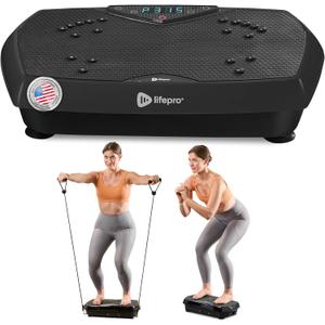 Lifepro Vibration Plate Exercise Machine with Magnetic Acupoints - Full Body Vibration Platform for Beginners and Recovery - Ideal Lymphatic Drainage Massager for Muscle Toning and Overall Fitness (Compact Black)