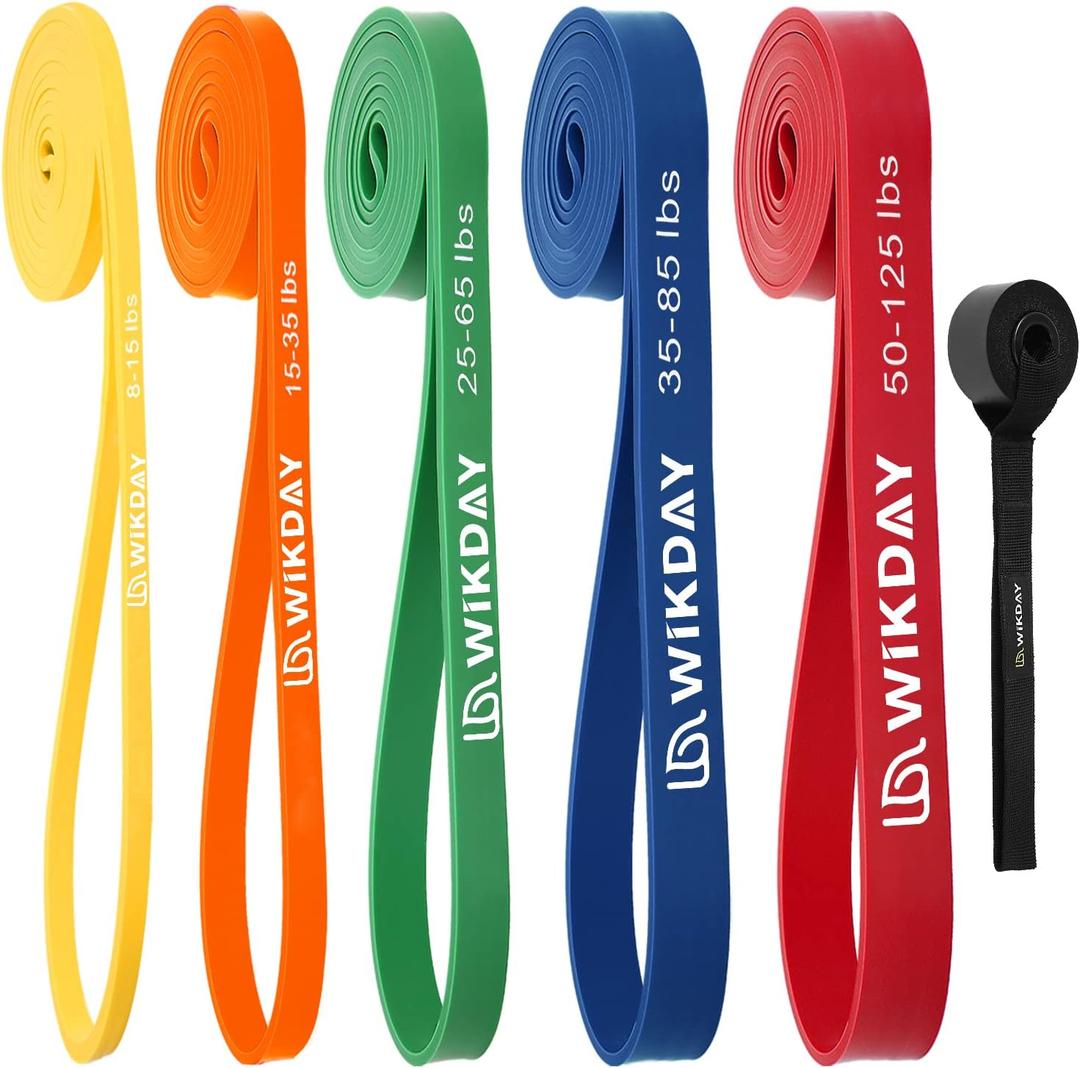 Resistance Bands, Pull Up Bands, Workout Bands for Exercise, Thick Heavy Resistance Band Set with Door Anchor, Elastic Bands for Body Stretching, Crossfit Training at Home/Gym Men & Women Women (Multicolor(8-125LBS))