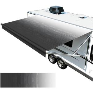 RV Awning Fabric Replacement, Camper Awning 18.5 oz Heavy Duty Waterproof Vinyl Universal RV Awning Fabric for All Brands Camper, Trailer, Motorhome Awnings ,Black Fade 11'2''