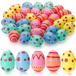 3 Inch Jumbo Plastic Easter Eggs 30 Pack - Premium Colorful Fillable Empty Easter Eggs Bulks for Easter Basket Fillers Egg Hunt, Classroom Prize Supplies, Filling Treats and Party Favor, 3 inches tall