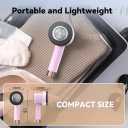 Rechargeable Fabric Shaver for Clothes: 6-Leaf Blades & 3 Speeds to Remove Pilling, Fuzz & Lint Balls - with LED Display, Portable Electric Lint Remover for Sweater, Couch, Blanket, Furniture (Pink)