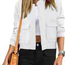 ANRABESS Women Cropped Bomber Jacket 2025 Fashion Casual Trendy Varsity Y2k Jackets Fall Outfits (Small, White)