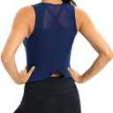 ICTIVE Workout Crop Tops for Women Yoga Cross Sleeveless Gym Mesh Back Running Tank Muscle Shirts (M)