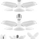 JUNEDOO LED Garage Light Bulbs 38W, E26 Edison Screw Bulbs, 6500K Daylight White, 4200Lm, 300W Incandescent Bulbs Equivalent, No Dimmable, Pack of 2