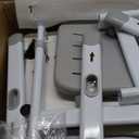 Diroan Kids Functional Desk and Chair Set, Ergonomic Height Adjustable Children School Study Desk with Tilt Desktop, Book Stand, LED Light, Metal Hook and Storage Drawer for Boys Girls(Grey) (Large)