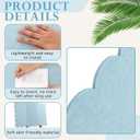 Mooliwe Scalloped Felt Bulletin Board 36 x 24 Inches Foldable Blue Pin Cork Board Alternative for Wall, 3' x 2' Trifold Picture Vision Self Adhesive Bulletin Decorative