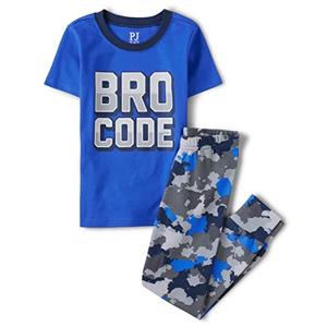 The Children's Place,Short Sleeve Top and Pants Snug Fit 100% Cotton 2 Piece Pajama Set,Flint,3,4