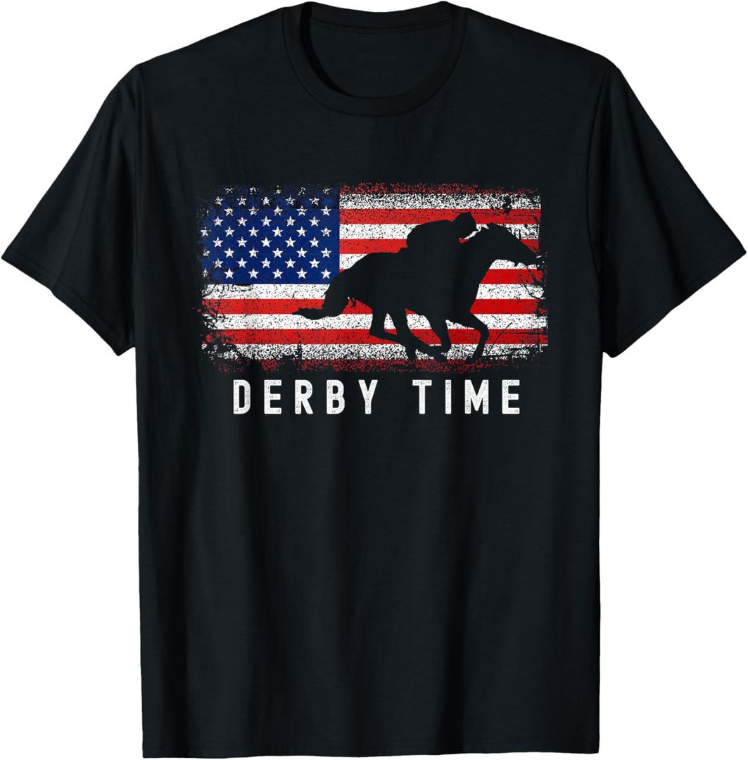 Horse Funny Horses Derby Time Horse Racing T-Shirt, 2XL