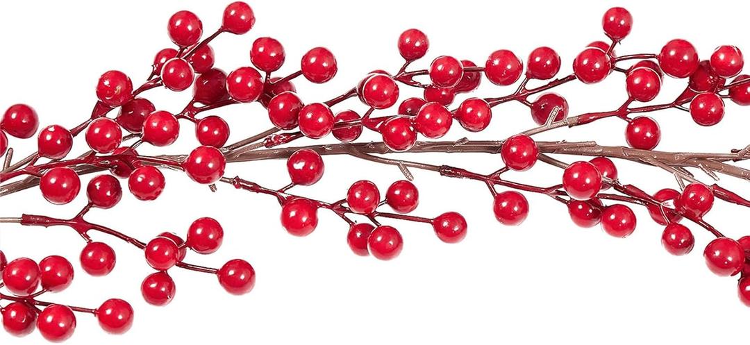 Christmas Berries Vine Garland 8.8FT Extra Long Berry Garland Artificial Hanging Vines Christmas Decorations Holiday Decor Wedding Party Favor (Red, 8.8 Ft)