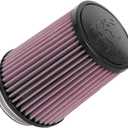 K&N High-Flow Original Lifetime Universal Clamp-On Air Filter: High Performance, Premium: Flange Diameter: 3.5 In, Filter Height: 6.5 In, Flange Length: 1.75 In, Shape: Round Tapered, RU-4630XD