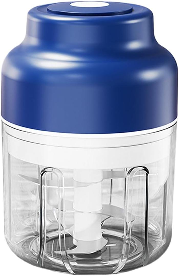 Electric Mini Food Chopper, 250ML Portable Garlic Chopper with USB Charging Function, Mini Food Slicer for Onion Vegetables Chili Ginger Meat Nuts Fruits Salad