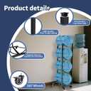 5 Gallon Water Jug Holder with 4 Wheels: 4 Tier Steel 5 Gal Water Bottle Storage Rack Stand for Home Kitchen Office Gym Garage
