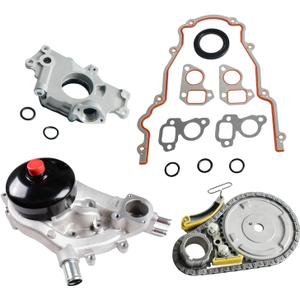 M295 Oil Pump Timing Chain Kit with AW6009 Water Pump for 2007-2013 Chevy Silverado 1500 Tahoe GMC Sierra 1500 Yukon Buick Cadillac 4.8 5.3 6.0L NON-VVT