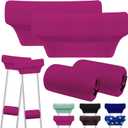 SPRING SEAON Crutch Pads and Hand Grips Set - Soft Underarm Cushion Pads and Handle Covers for Crutches, Breathable & Washable Padding for Adult & Youth Crutches-Comfortable Armpit Support (Dark Purple)