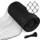 Bird Netting for Garden 25 x 100 FT Heavy Duty Black Garden Netting for Fruit Trees, Chicken Coop, Pond, Blueberry Bushes, Poultry & Deer Netting, HDPE Plant Protection Net Fence with Ties