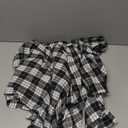 Women's Plaid Skirts High Waisted Knot Front Asymmetrical Hem Mini Skater Skirt (Black, XXL)