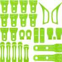 26PCS Full Set Exterior Decoration Trim Kit for Jeep Wrangler JL JLU 2018-2023 Door Hinge Handle Engine Hood Hinge Hood Latch Wheel Eyebrow Side Air Outlet Rear Tailgate Window Hinge Cover (Green)