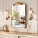 30"x 20"Bathroom Medicine Cabinet with Vintage Arched Mirror - All-Metal Gold Medicine Cabinets with Hand-Painted Aluminum Door Frame, 2 Stable & Removable Shelves, Black