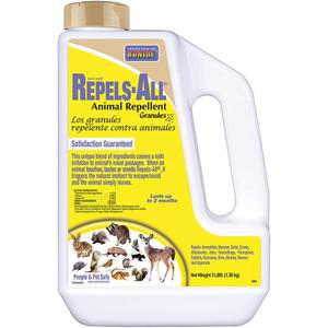 Bonide Repels-All Animal Repellent Granules, 3 lbs. Ready-to-Use Deer & Rabbit Repellent, Deter Pests from Lawn & Garden (48 Ounce (Pack of 1))