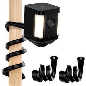 2Pack Flexible Twist Mount for Ring Stick Up Cam Battery/Plug-in 3rd Gen/Ring Outdoor Cam Plus & Spotlight Pro/Plus (Battery), Easy Installation Mounting Bracket Without Drilling (Black)