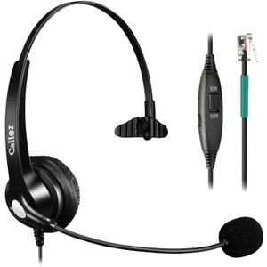 RJ9 Phone Headset Office Telephone Headset with Microphone Noise Cancelling for Polycom VoIP VVX311 VVX411 VVX310 VVX410 VVX300 VVX400 VVX401 VVX501 335 ShoreTel 230 NEC Allworx Landline Deskphones
