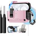 Lerobo for AirPods Pro 3 Case,(Compatible with MagSafe) with Phone Stand & Cleaning Kit,Full Drop Protection Magnetic Lock Cover Case Compatible for Apple AirPods Pro 3rd Generation,Black Pink