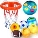 Light Up Bath Toys, Bathtub Basketball Hoop for Kids 1-3, Toddler Water-Activated Light Up Toys 6-12-18 Months, Sensory Toys for Tub Pool Swimming Shower, Baby Bathtub Gift for Boy Girl Birthday