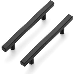 Ravinte Black Cabinet Handles 20 Pack 4-1/2 inch Matte Black Square Cabinet Pulls Kitchen Hardware 7 inch Overall Length Kitchen Drawer Pulls