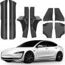 8Pcs Door Sill Protector for Tesla Model 3 Highland 2023 2024 2025 2026, Carbon Fiber Anti-Scratch, Highland Kick Protection Pad Interior Accessories, Friction Resistant, Easy Install 8pcs Model 3 2024