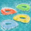 PuppyuWil 4 Pack Pool Floats Adult, Minimalist Design Pool Chair Float, 52" X 38" Dopamine Colors, Drifter, Chair, Hammock 3-in-1 Inflatable Pool Toys for Pool Party, Lake, River, Sea, Outdoor (Blue & Green & Yellow & Orange)