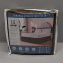 MIYE Pleated Waffle Weave Bed Skirt, Tailored Dust Ruffle 14 Inch Drop Easy Fit, Machine Washable (Brown, King  14" Drop)