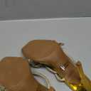 DREAM PAIRS Women's Double Bowknots Crystal Sandals Clear Slingback Heels Square Toe Shoes for Party Wedding Size 7.5