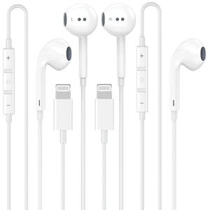 1 Pack Wired Headphones for iPhone Earbuds Built-in Microphone & Volume Control Nosie Reduction Headsets Compatible with iPhone 14/13/12/11/XR/XS/X/8/7/SE/Pro/Pro Max/Support All iOS System