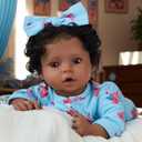 SCOM Lifelike Reborn Black Girl - 20 Inch African American Newborn Baby Girl, Real Life Baby Dolls with Weighted Soft Cloth Body for Kids Age 3 +