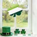 St Patricks Day Wreath St Patricks Day Door Decorations Shamrock Decorations Shamrock Wreath Hanging Sign Wooden Front Door Hanger for Porch Wall Indoor Home Decor