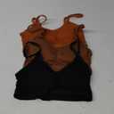Blulu Mini Camisole Bra Wireless Padded Bra with Adjustable Straps for Women Girls (Medium, Black, Dark Brown, Caramel)
