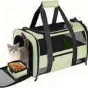 Soft Side Cat Carrier Airline Approved for Puppy Kitten Dog Carriers for Small Medium Cats Under 15lb, Collapsible TSA Approved Travel Pet Carrier, Green