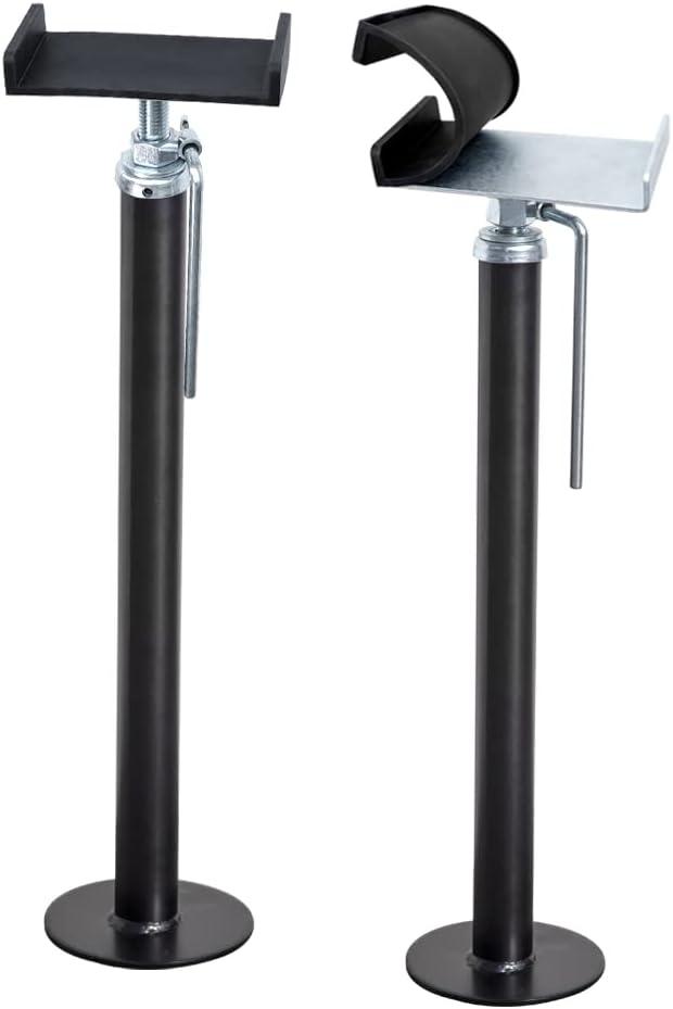 LEADBRAND Slide Out Support Jacks - Slide Out Stabilizers for RV, Camper and Travel Trailer, with Anti-Vibration Rubber mat on top, Stands for Hand Jack, Up to 5,000 lbs Capacity, Pack of 2 (20-40")