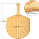 Mimiuo Natural Bamboo Pizza Peel - 12 Inch Wooden Pizza Spatula for Baking Homemade Pizza Bread and Cutting Fruit Vegs