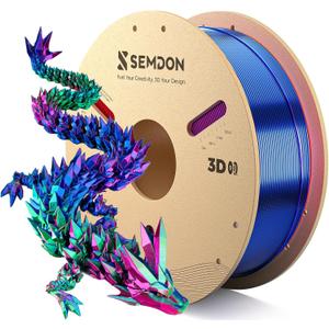 PLA Filament 1.75mm, Tri-Colors Gradient Rainbow Silk PLA Filament 0.02mm - Metal 3D Printer Filament for Ender 3 V2, 3D Printer, Lithophane,1KG Spool(2.2lbs), Red/Blue/Green