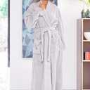 Alexander Del Rossa Plush Robe for Women, Long Fleece Winter Bath Robe, Plus Size (Gray, XL)