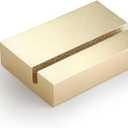 UNIQOOO 3.5" Gold Birch Wood Stand for Monthly Desk Calendar, Wooden Block Base, Cardstock Holder, For Office Home Retail Reception Decor, Photo Display, 2 Pack