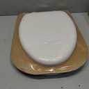 Mayfair Padded Toilet Seat, Cushioned Soft Vinyl over Wood Core Seat, Secure Hinges, Easy Clean, Made in USA, Elongated, White
