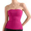 SUUKSESS Women Double Lined Going Out Trendy Tube Tops Side Split Sexy Tank Tops (Large, Hot Pink)
