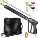 YAMATIC Pressure Washer Gun and Hose Kit, 50 FT Kink Resistant Power Washer Hose and Wand, 3/8" Swivel Quick Connector & M22-14mm Fitting Replacement for Ryobi, Simpson, Craftsman, 4000 PSI