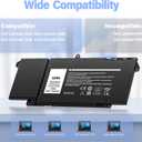 Burflo 63Wh 7FMXV Replacement Laptop Battery for Dell Latitude 7320 7420 7520 5320 Series, Compatible with P133G P134G P135G P136G P138G P139G P110F 9JM71 4M1JN 1PP63 TN2GY,15.2V 3941mAh
