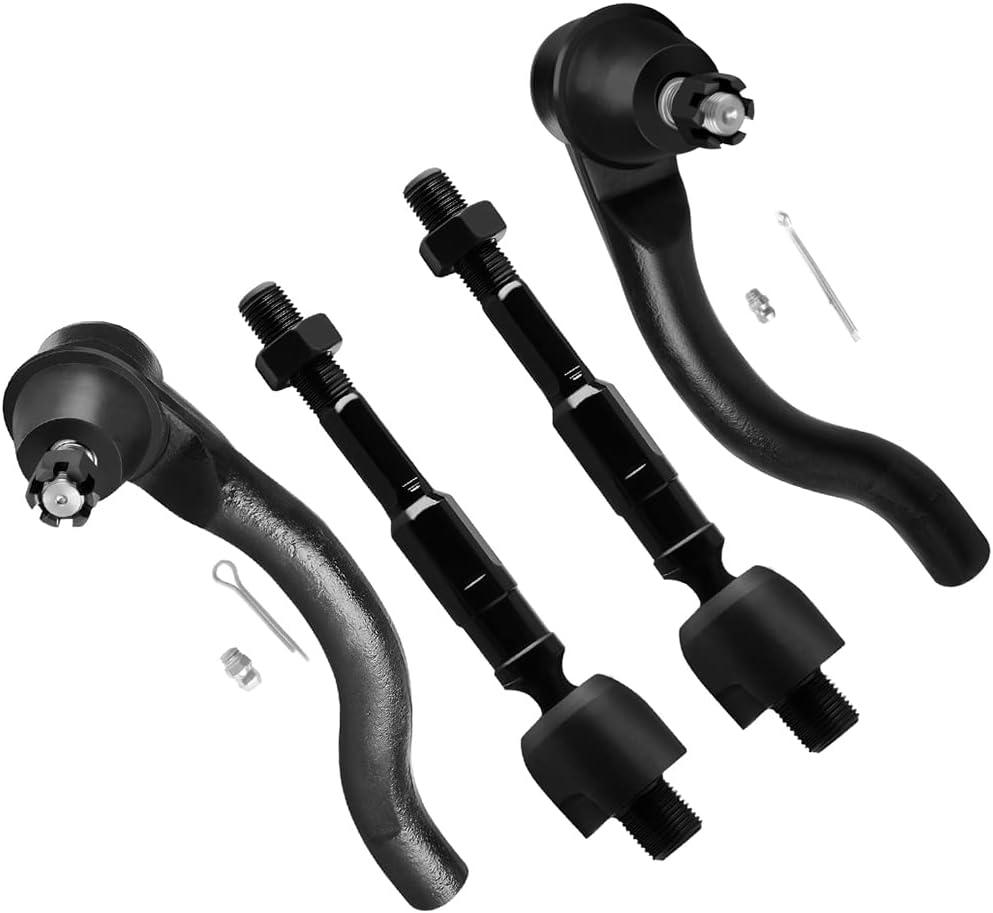 SCITOO 4pcs Front Suspension Kit Inner Tie Rod End Outer Tie Rod End Fit 2006-2011 for Honda Civic (1.8L Non-Si)