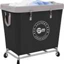 STORAGE MANIAC Commercial Laundry Hamper with Heavy Duty Steel Frame, 320 L Industrial Laundry Basket Cart with Wheels for Hotel, Home, Laundry Room, 31.7''L x 19.3''W x 30.91''H, Large Black