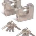 Heavy Duty Lock with Key D-Shaped High Security Padlock Keyed for Outdoor Use Shipping Container, Gate, Shed, Fence, Door, Storage Unit and Warehouse, Key Alike